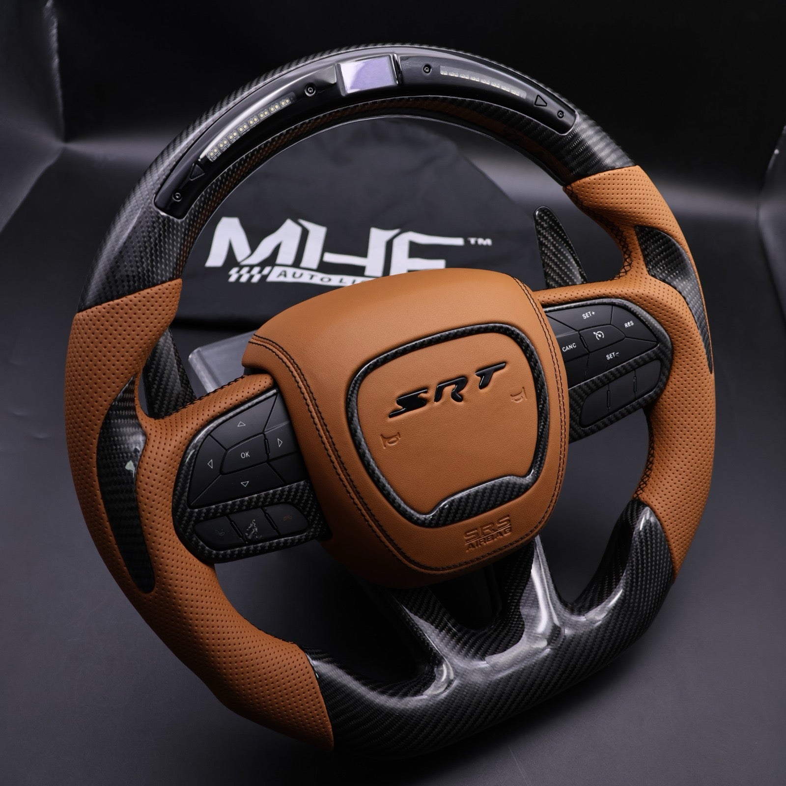 2014-2021 Jeep Dodge Sepia Tan Black Accent SRT Steering Wheel