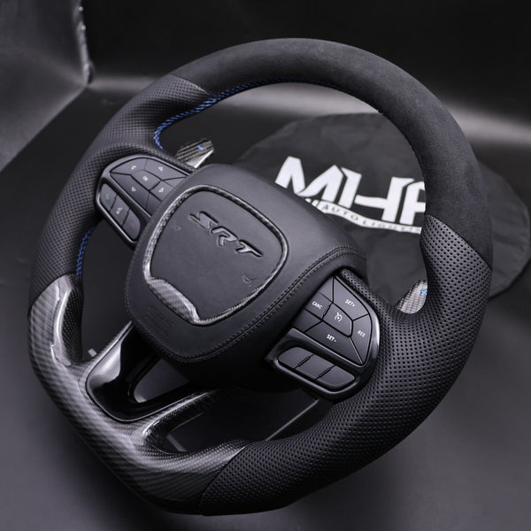 2014-2021 Blue Aceent SRT Steering Wheel Alcantara