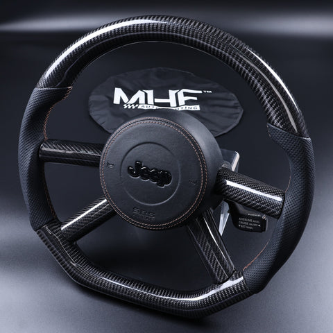 2006-2010 JK Wrangler Bronze Accent Gloss Carbon Steering Wheel