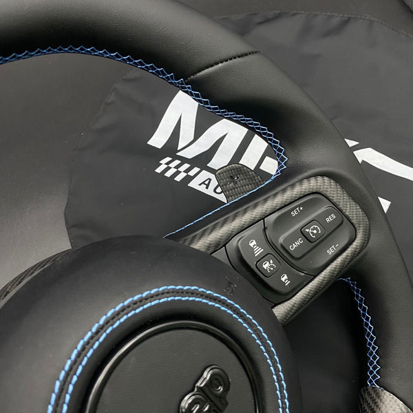 2018-2024 JT / JL “Light Blue Matte Carbon” Jeep Wrangler Steering Wheel